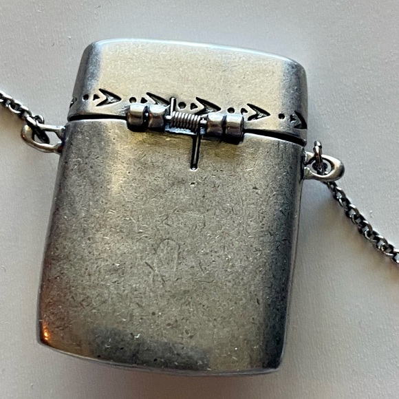 NWT Coach Silver Gem Locket Stone Necklace Compartment Container - Picture 2 of 5